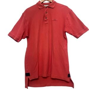 ORVIS Mens Orange‎ Short Sleeve Retro Classic Polo Shirt Size M Cotton Fishing
